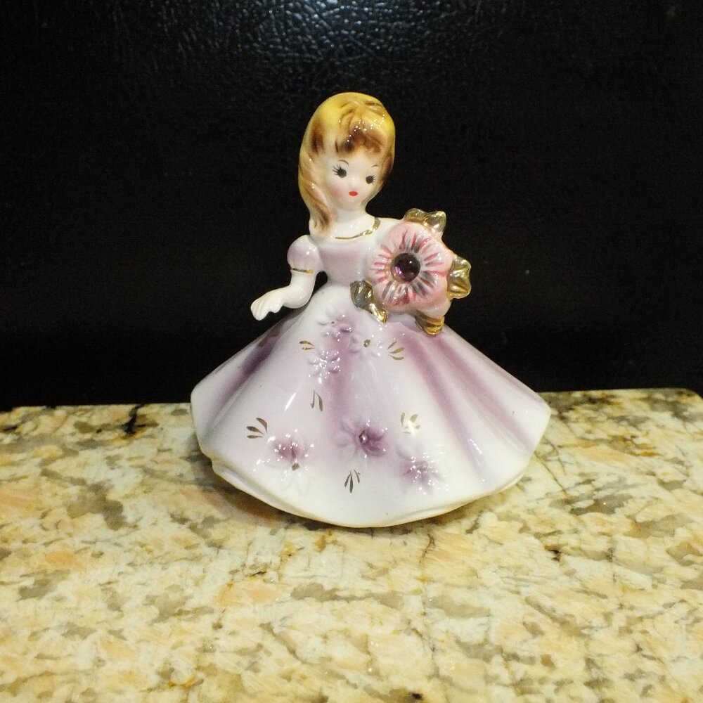 Vintage Josef Originals February Birthday Porcelain Ceramic Figurine